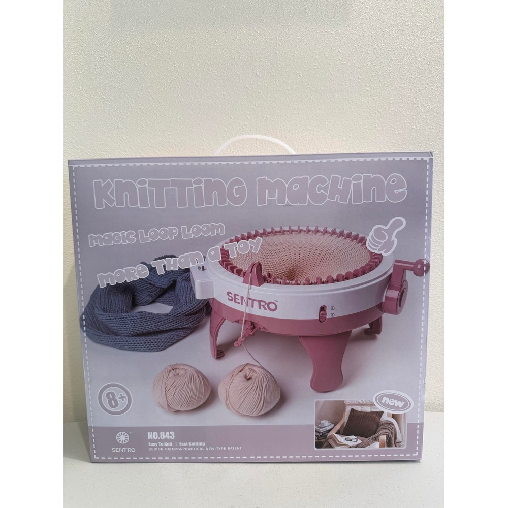 Sentro Knitting Machine Magic Loop Loom Pink White Circular Knitting Loom